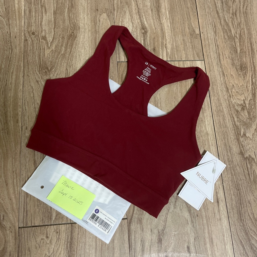 ($50) BuffBunny Solar Sports Bra - Vineyard Dark Red - S
